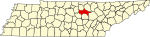Map of Tennessee highlighting Putnam County
